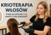 Stylistka wykonuje krioterapię włosów za pomocą zimnej prostownicy w nowoczesnym salonie fryzjerskim – zabieg regeneracyjny na zimno.