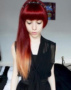ombre na czerwonych włosach