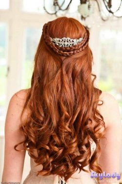 rude długie loki fryzura ślubna