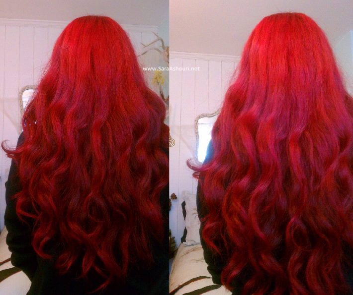 włosy intensywnie czerwone długie