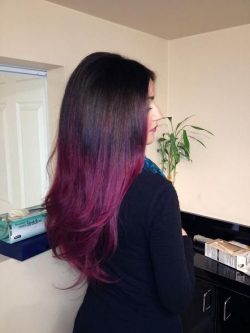 ombre, fioletowe włosy