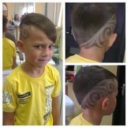 fryzura dla chłopca, wygolone wzory